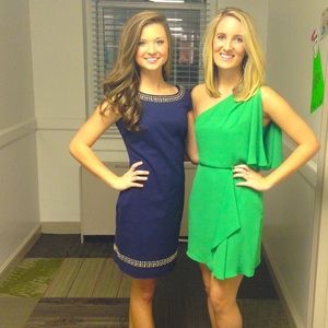 Green one shoulder BCBG dress. Worn once